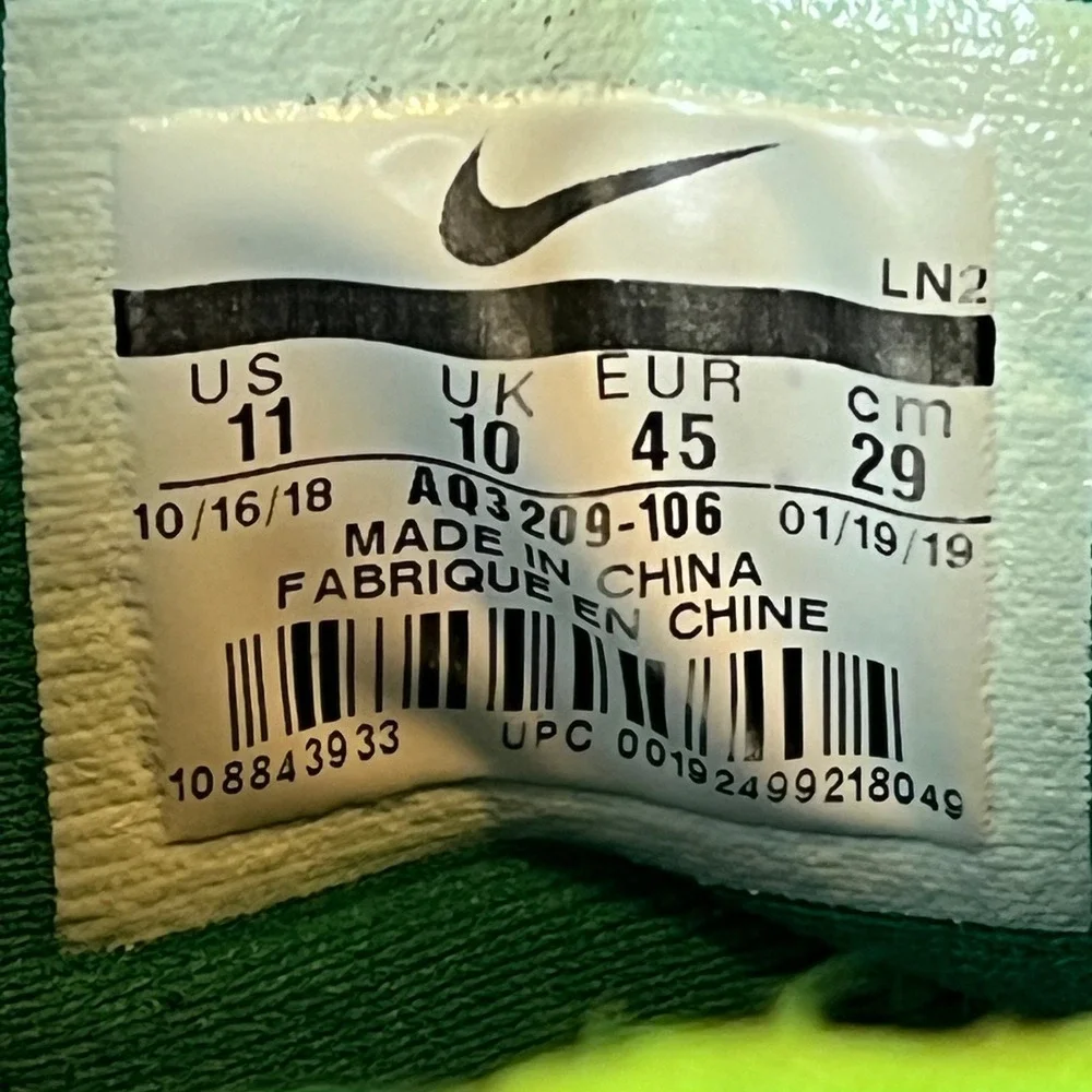 Nike Alpha Menace Pro 2 Football Cleats Mid White‎ Pine Mens 11 UK 10 EU 45